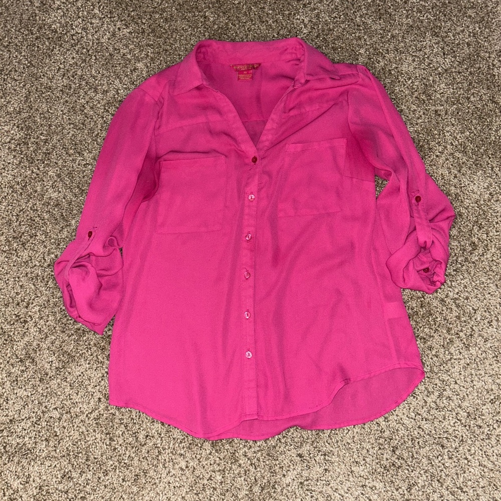 Sunny Leigh Pink Button-Up Blouse